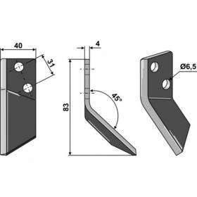 Cutit dreapta pentru vagon amestec furaje Delaval 70-320