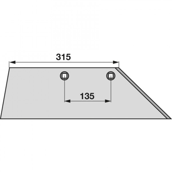 Lama brazdar pentru plug Lemken SB45D,  3352130: dreapta