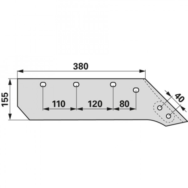 Brazdar reversibil pentru plug Kverneland 063014 - 12 mm: dreapta