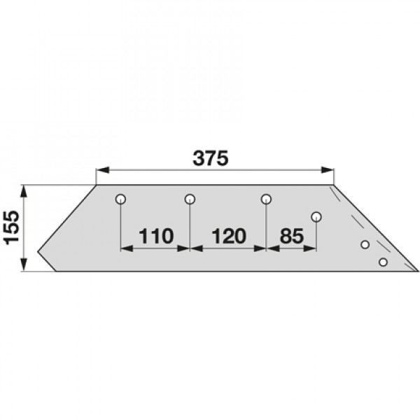 Brazdar reversibil pentru plug Kverneland 073004 - 12 mm: dreapta