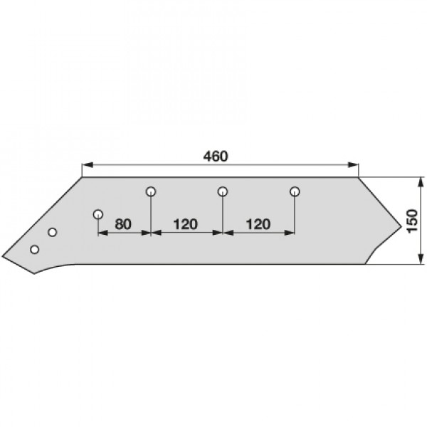 Brazdar reversibil pentru plug Kverneland 073081 - 12 mm: stanga