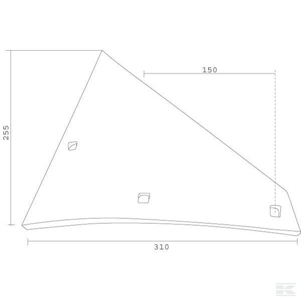 Piept cormana pentru plug BBG 30Z - 120640091/02 - 2210088: dreapta