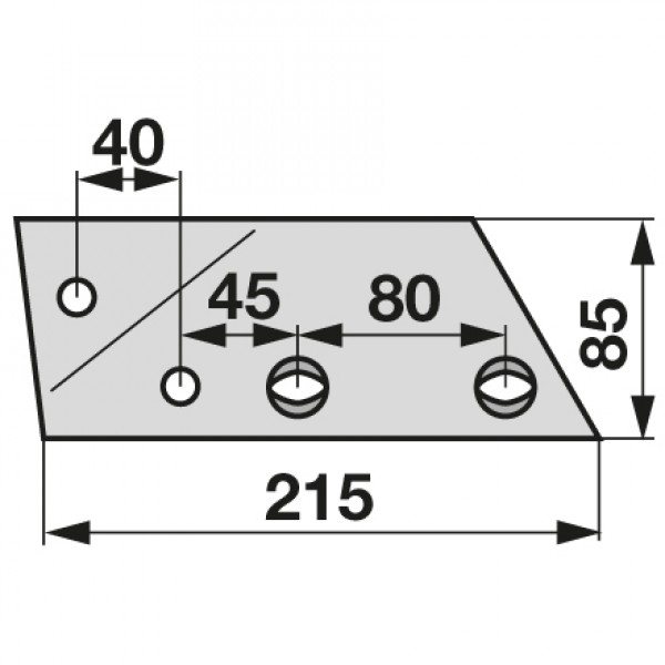 Suport varf brazdar pentru plug Overum 94613: stanga