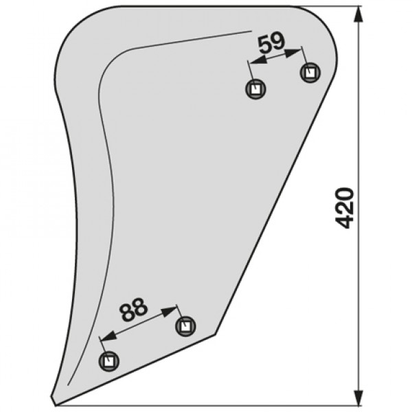 Cormana fata pentru plug Lemken M2,  3470601: stanga