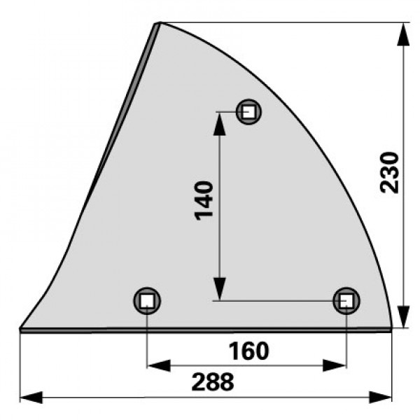 Piept cormana pentru plug Lemken B2KH, 3451011: stanga