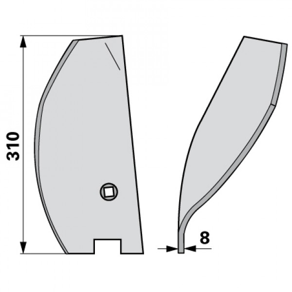 Cormana suplimentara pentru plug Lemken, Amazone/BBG, Vogel&Noot LBR2, 3374398, XL016, CL100143: dreapta