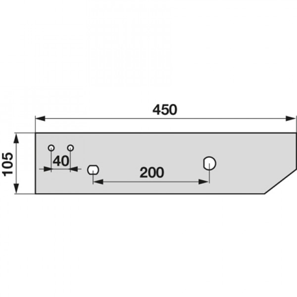 Plaz scurt pentru plug Kverneland 063605, 063615: dreapta