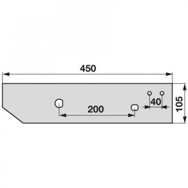 Plaz scurt pentru plug Kverneland 063606: stanga