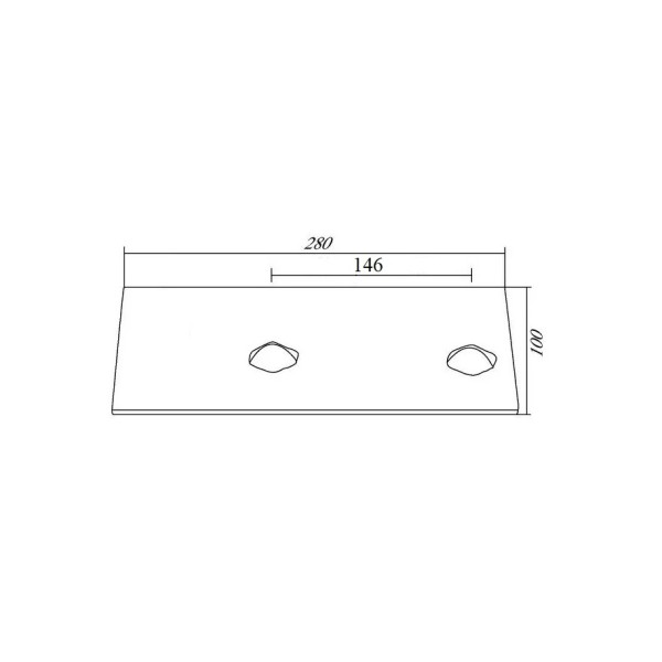 Plaz scurt pentru plug Krone 123029.3, KG 8-9-10-12-14-16-18  (280 mm): dreapta