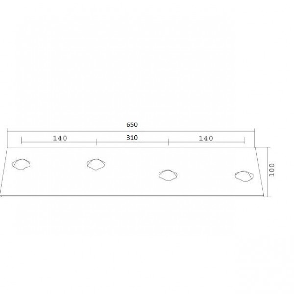 Plaz lung pentru plug Krone 123164.3, KG 14-16-18, (650 mm): dreapta