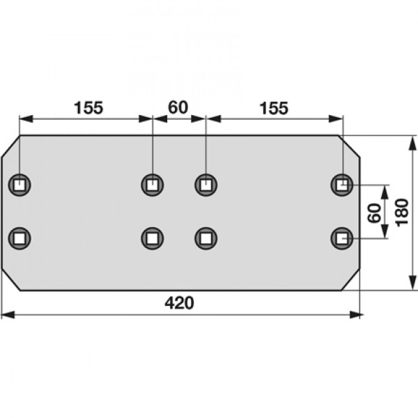 Plaz lung pentru plug Lemken A42H, 3411460 (Reversibil)