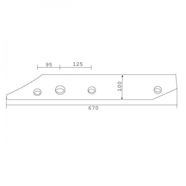 Plaz lung pentru plug Frank, Gassner L1093: stanga