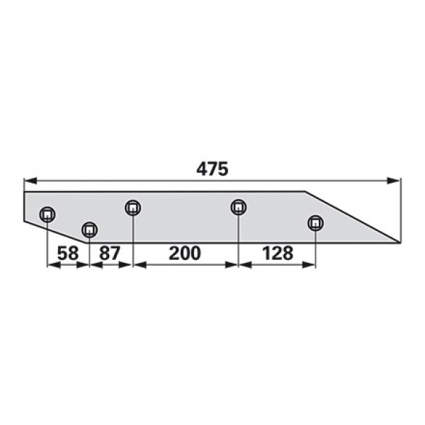 Plaz lung pentru plug Rabewerk WP203O, WP-203O, 27080701, 2708.07.01 (Reversibil)