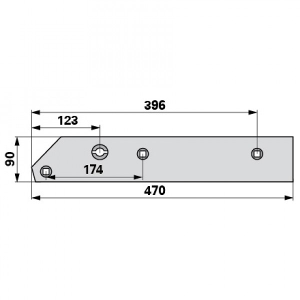 Plaz scurt pentru plug Regent 1600118-1: dreapta