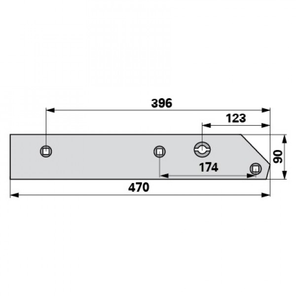 Plaz scurt pentru plug Regent 1600118-2: stanga