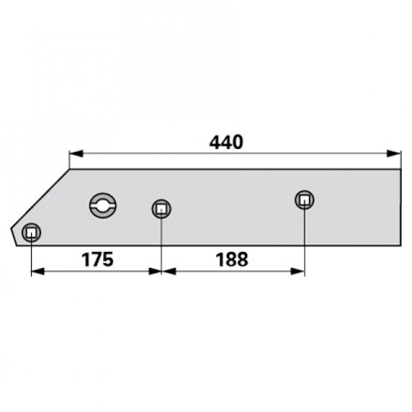 Plaz scurt pentru plug Regent 1650117-1: dreapta