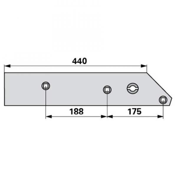 Plaz scurt pentru plug Regent 1650117-2: stanga