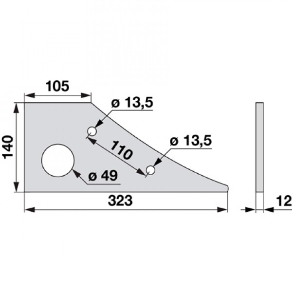 Varf plaz pentru plug Vogel&Noot, Amazone/BBG PK8.140.03 , PK814003: stanga