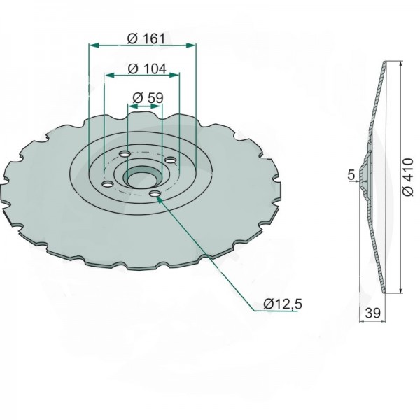 Taler disc crestat 159937 pentru grapa Vaderstad