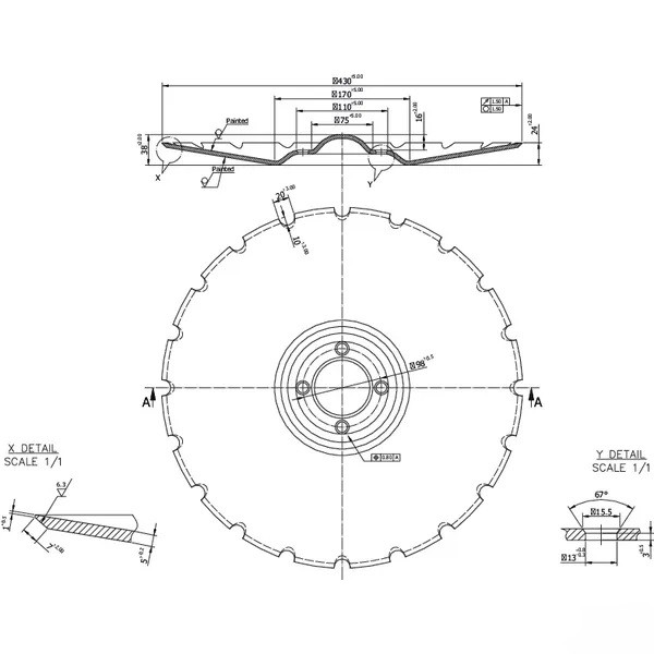 Taler disc crestat 459608 pentru grapa Vaderstad