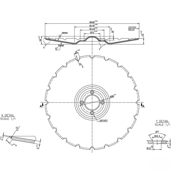 Taler disc crestat 466947 pentru grapa Vaderstad