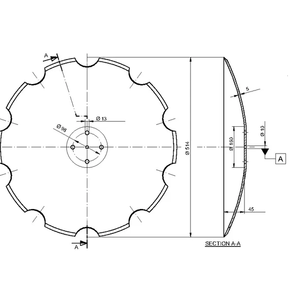 Taler disc crestat 910964 pentru grapa Kockerling