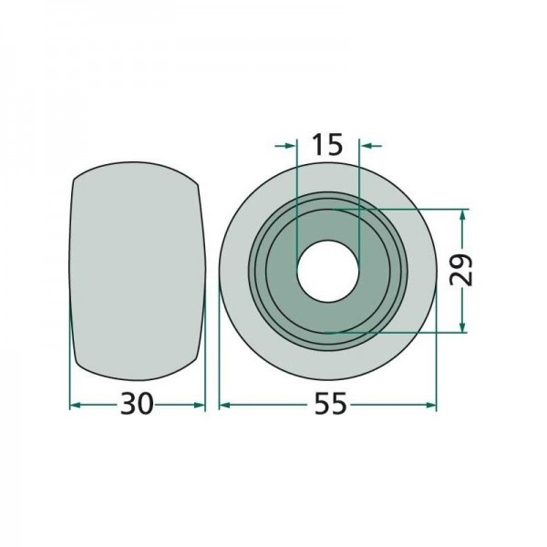 Rola 6202 15x55x30 mm pentru grebla