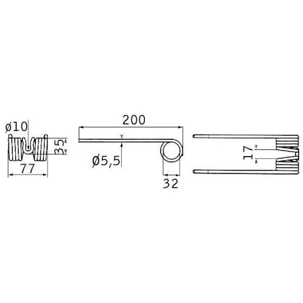 Dinte grebla pick-up pentru Welger 940530200