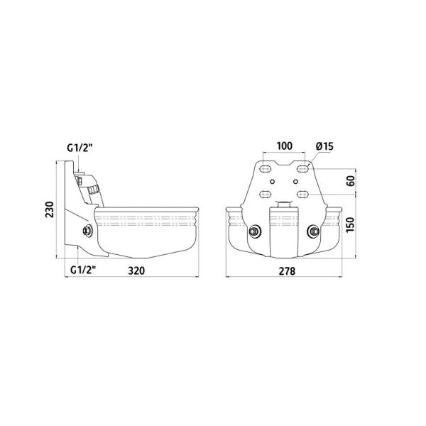 Adapatoare inox 5 L cu ventil cilindric pentru teava E21 Kerbl