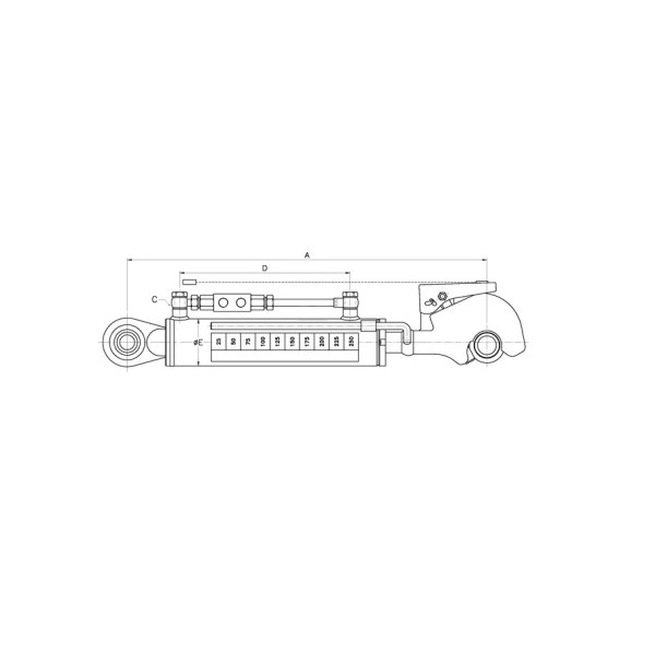 Tirant central hidraulic cu supapa 620 - 920 mm categoria 2/2