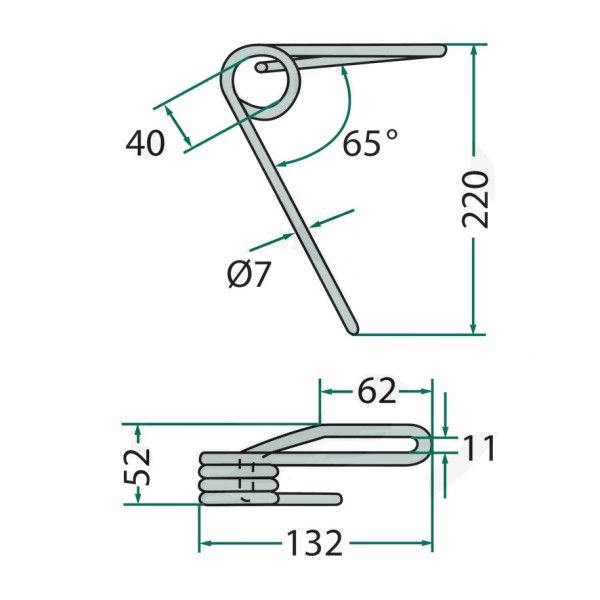 Gheara elastica FJX0651A pentru semanator Kuhn Nodet