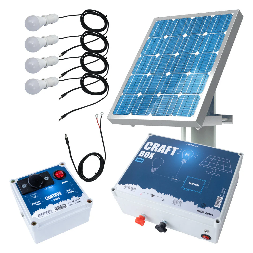 Kit iluminat cu panou solar NEXON LIGHT 50W