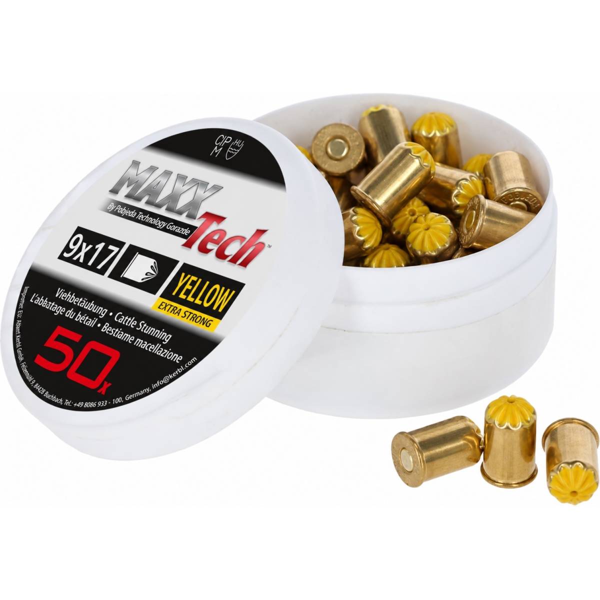 Cartuse, capse galbene pentru asomator 9x17 mm 50 buc Kerbl