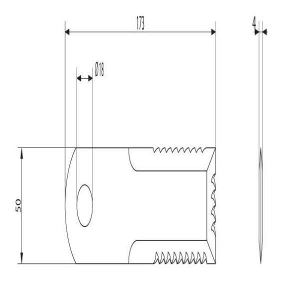 Cutit Rotativ Tocator Zimtat 173x50x4mm Diametru 18 Mm