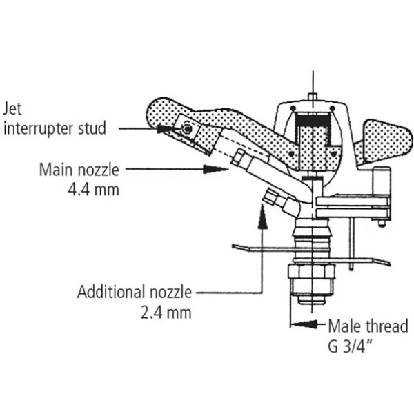 Aspersor Reglabil V60 Cu Filet tată 1.9 Cm
