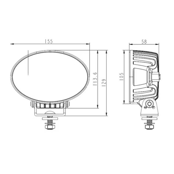 Lumina LED Ovala Cu Avertizare Portocalie 36W, 3500lm,12/24V