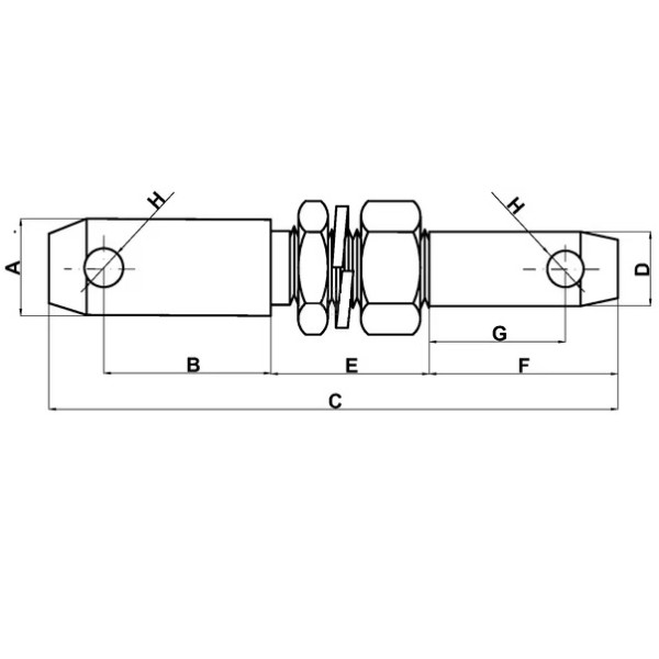 Bolt Tirant lateral 28/22x190 Mm Categoria 1/2