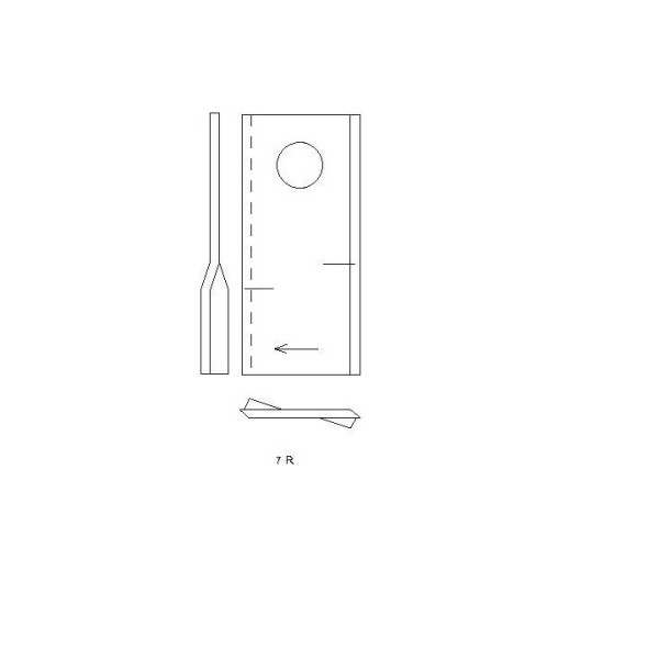 Lama cositoare dreapta 107x48x4mm orificiu 19mm  pentru Niemeyer