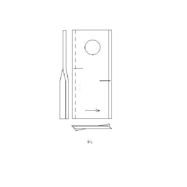 Cutit cositoare rotativacositoare stânga 112x49x4mm orificiu 21mm