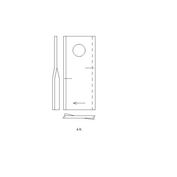 Cutit cositoare sdreapta 112x48x4mm orificiu 19 mm orificiu 19 mm pentru Fella, Krone