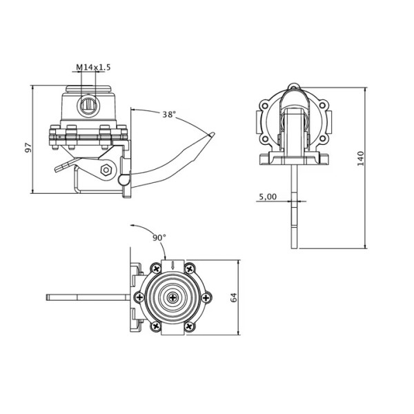 Pompa combustibil pentru Same, Lamborghini, Hürlimann, Deutz-Fahr 7.02242.56.0, 2.4519.310.0, 2.4519.300.0