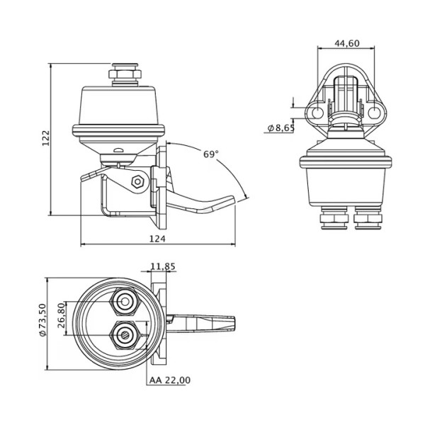Pompă combustibil pentru Claas, Case IH, Steyr, New Holland 7.02242.41.0, 504380241, 2830266, 2830122