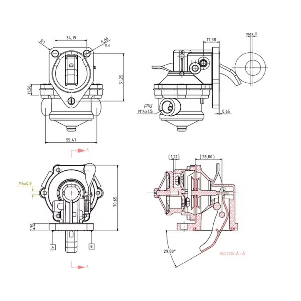 Pompă combustibil pentru Deutz-Fahr, Claas, Fendt, Renault, Case IH, 7.02242.01.0, 04238003, 04231021, 04230294, 04157603