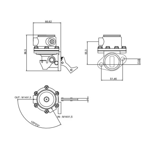 Pompa combustibil pentru Fendt F312.200.710.041, F312200710041, F312200710040, 1227 3313, 12273313, 38006188, ENT110222, 100-80