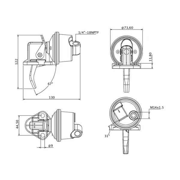 Pompa combustibil pentru Case IH, JCB, New Holland, I84142216, 84142216, J928143, J904374