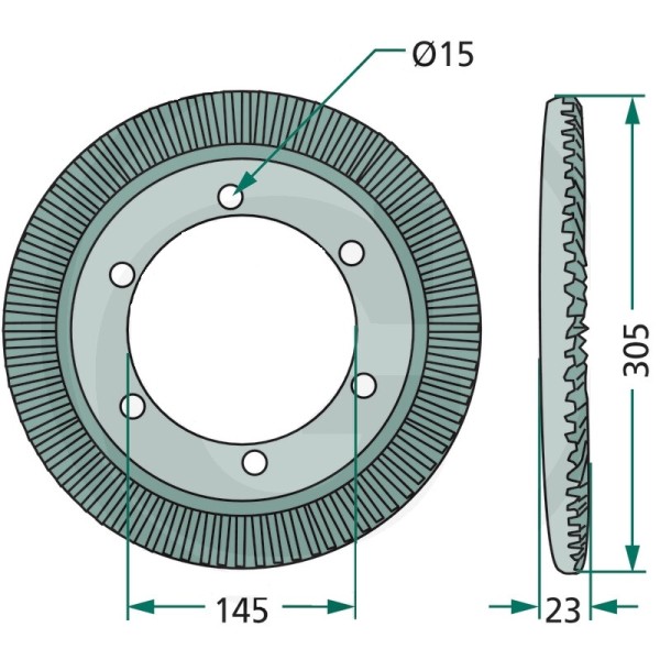 Coroana grebla 80 dinti POTTINGER (9X80) 00261800031, 261800030, 64700261800031F