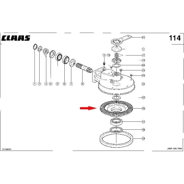 Coroana grebla 80 dinti Claas Liner (9X80) 195000009553761, 0009553761