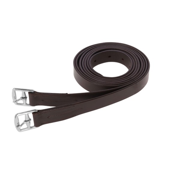 Tragatori din piele maro pentru prinderea scaritelor de sa 145 cm x 27 mm Kerbl