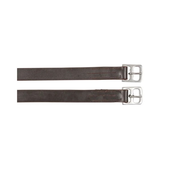 Tragatori din piele maro pentru prinderea scaritelor de sa 145 cm x 27 mm Kerbl